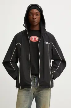 Diesel geaca J-HIVES barbati, culoarea negru, de tranzitie, oversize, A06149.0DGAM imagine