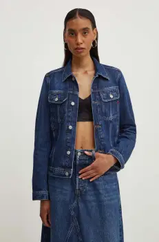 Diesel geaca jeans DE-BONNY femei, culoarea albastru marin, de tranzitie, A09970.09I27 imagine