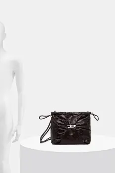 Diesel geanta de piele SCRUNCH-D SCRUNCH-D culoarea maro, X10325.P1003 imagine