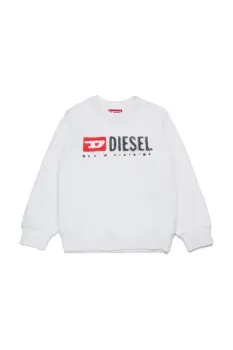 Diesel hanorac de bumbac pentru copii SDROPS OVER SWEAT-SHIRT culoarea alb, cu imprimeu, J02483 imagine