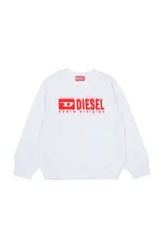 Diesel hanorac de bumbac pentru copii SGINNL8 OVER SWEAT-SHIRT culoarea alb, cu imprimeu, J02040 imagine