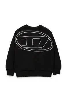 Diesel hanorac de bumbac pentru copii SROBMEGOVALD OVER SWEAT-SHIRT culoarea negru, cu imprimeu, J02274 imagine