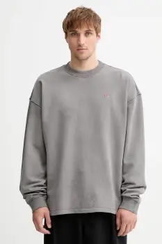 Diesel hanorac de bumbac S-BAXT-T1 culoarea gri, uni, A19306.0PLBV imagine