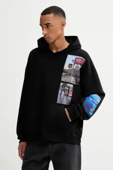 Diesel hanorac de bumbac S-BOXT-HOOD-T6 culoarea negru, cu gluga, cu imprimeu, A19642.0BMBJ imagine