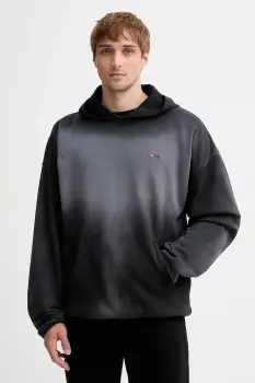 Diesel hanorac de bumbac S-EE-T1 culoarea negru, cu gluga, cu imprimeu, A19295.0PKAM imagine