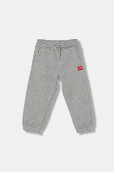 Diesel pantaloni de trening din bumbac pentru copii PXGIN TROUSERS culoarea gri, melanj, J02461 imagine