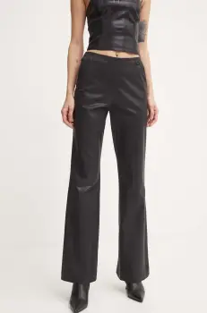 Diesel pantaloni din lana P-OLARIS culoarea negru, evazati, high waist, A13987.0IPAA imagine