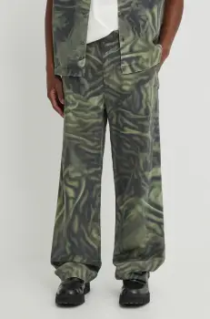 Diesel pantaloni P-GOLD-ZEBRA barbati, culoarea verde, drept, A12251.0WGAL imagine