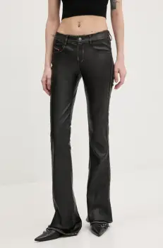 Diesel pantaloni P-STELLAR-Q1 TROUSERS femei, culoarea negru, evazati, medium waist, A16701.0IKAR imagine