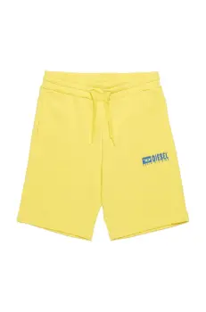 Diesel pantaloni scurti din bumbac pentru copii PBASESHORT SHORTS culoarea galben, J02236 imagine