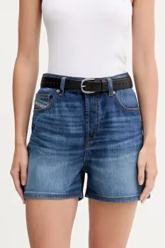 Diesel pantaloni scurti jeans DE-JIRO SHORTS uni, high waist, A19060.0DBEL imagine