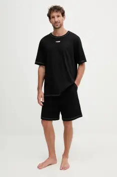 Diesel pijamale de bumbac SET-ADAM-D-CORE culoarea negru, cu imprimeu, A19353.0PJBB imagine