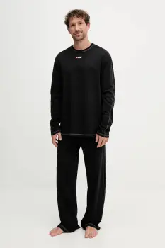 Diesel pijamale de bumbac SET-NOLAN-D-CORE culoarea negru, cu imprimeu, A19349.0PJBB imagine