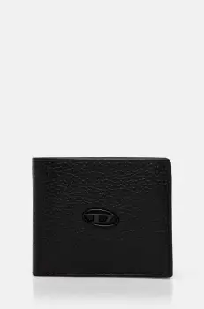 Diesel portofel de piele BI FOLD COIN S barbati, culoarea negru, X08844.P0685 imagine
