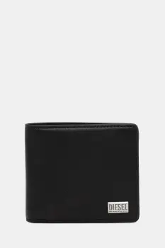 Diesel portofel de piele BISCOTTO BISCOTTO BI FOLD COIN culoarea negru, X10420.PR227 imagine