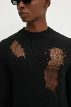 Diesel pulover de lana K-NORMAN barbati, culoarea negru, A15189.0SJAT imagine