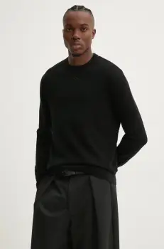 Diesel pulover de lana K-VIERI barbati, culoarea negru, light, A12436.0GEAY imagine