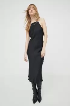Diesel rochie culoarea negru, midi, drept imagine
