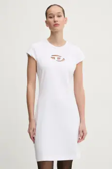 Diesel rochie D-ANGIEL culoarea alb, mini, drept, A06270.0AFAA imagine