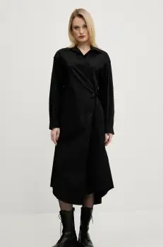 Diesel rochie D-ELPHI-LONG DRESS culoarea negru, midi, drept, A16843.0IMAL imagine