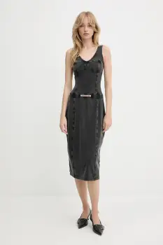 Diesel rochie D-INNY DRESS culoarea gri, mini, drept, A16591.0NJBJ imagine