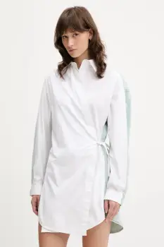 Diesel rochie din bumbac D-ELPHI-DEN DRESS culoarea alb, mini, evazati, A17387.0CBCP imagine