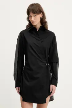 Diesel rochie din bumbac D-ELPHI-DEN DRESS culoarea negru, mini, evazati, A17387.0CBCP imagine