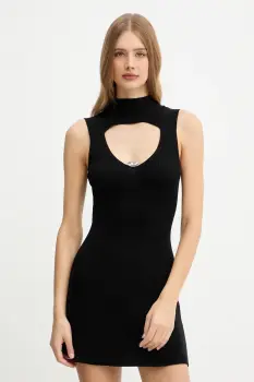 Diesel rochie din lana M-OLONI-SHORT culoarea negru, mini, evazati, A19667.0PLBF imagine