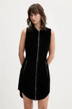 Diesel rochie din velur D-ENEA culoarea maro, mini, mulata, A18585.0WFCI imagine