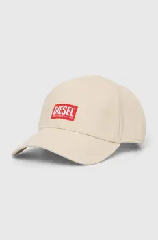 Diesel sapca de baseball din bumbac culoarea bej, cu imprimeu imagine