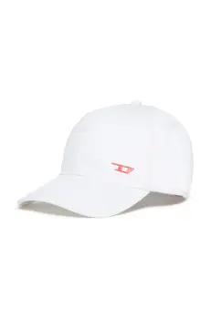 Diesel sapca din bumbac pentru copii FENSID HAT culoarea alb, neted, J02127 imagine