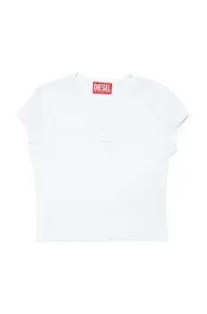 Diesel tricou de bumbac pentru copii TANGIE T-SHIRT culoarea alb, J01830 imagine