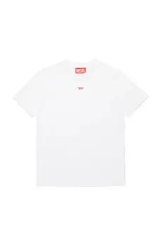 Diesel tricou de bumbac pentru copii TDIEGORD T-SHIRT culoarea alb, neted, J02237 imagine