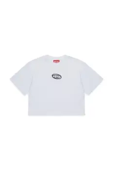 Diesel tricou de bumbac pentru copii TIXAN T-SHIRT culoarea alb, J02428 imagine