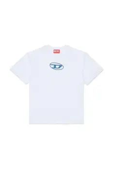 Diesel tricou de bumbac pentru copii TLOGY OVER T-SHIRT culoarea alb, cu imprimeu, J02590 imagine