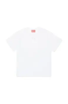 Diesel tricou de bumbac pentru copii TMARCUS OVER T-SHIRT culoarea alb, neted, J02022 imagine