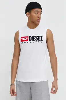 Diesel tricou din bumbac barbati, culoarea alb A10508.0GRAI imagine