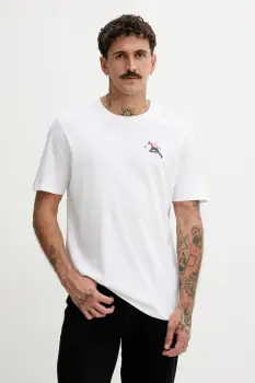 Diesel tricou din bumbac T-ADJUST-T3 culoarea alb, cu imprimeu, A18668.0QIAM imagine