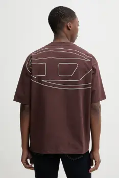 Diesel tricou din bumbac T-BOGGY-MEGOVAL-D culoarea negru, cu imprimeu, A11302.0HGAM imagine