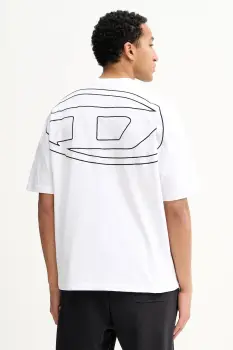 Diesel tricou din bumbac T-BOGGY-MEGOVAL-D culoarea negru, cu imprimeu, A11302.0HGAM imagine