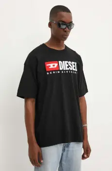 Diesel tricou din bumbac T-BOXT-DIV barbati, culoarea negru, cu imprimeu, A14943.0GRAI imagine