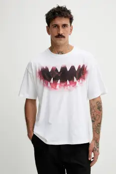 Diesel tricou din bumbac T-BOXT-T21 culoarea alb, cu imprimeu, A19617.0PLAT imagine