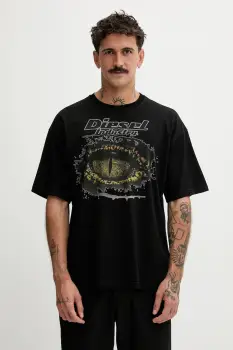 Diesel tricou din bumbac T-BOXT-T25 culoarea negru, cu imprimeu, A19640.0PLAT imagine