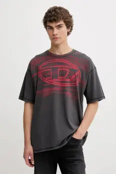 Diesel tricou din bumbac T-BOXT-T5 culoarea gri, cu imprimeu, A18653.0AGCA imagine