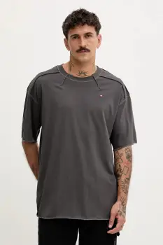 Diesel tricou din bumbac T-CRAHOR-BOXT-T1 culoarea gri, uni, A19463.0NIAX imagine