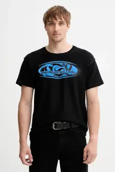 Diesel tricou din bumbac T-NORM-T1 culoarea negru, cu imprimeu, A18660.0QKAP imagine