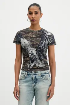 Diesel tricou din bumbac T-UNCUTIE-LONG-R1 culoarea gri, A19551.0DLBM imagine