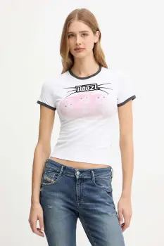 Diesel tricou T-UNCUTIES-LONG-R13 culoarea alb, A19655.0HQAH imagine