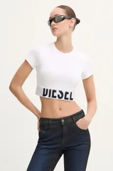 Diesel tricou UFSB-COTTON-RACE-BRALETTE femei, culoarea alb, A14593.0HMAU imagine