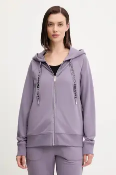 Dkny bluza culoarea bej, cu gluga, uni, DP5J9510 imagine